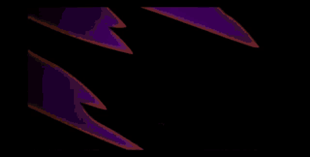 a close up of a fist with a purple background in a cartoon .