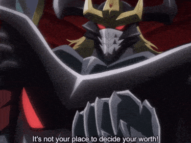 a cartoon character with the words " it 's not your place to decide your worth " on the bottom