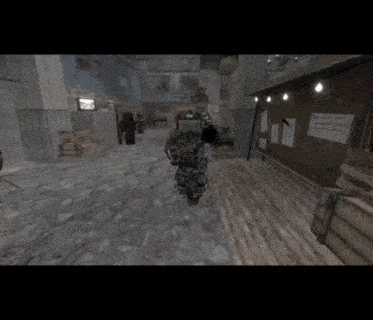 a group of soldiers are walking through a snowy area