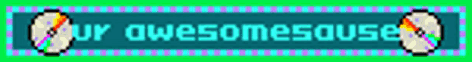 a pixel art sign that says buy awesomeouse