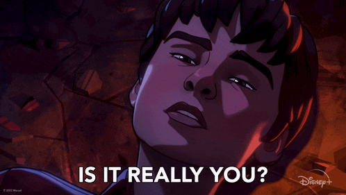 a cartoon of a man with the words " is it really you " on the bottom