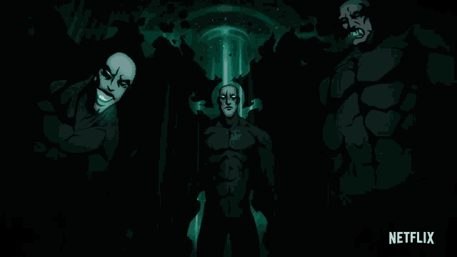 an advertisement for netflix shows a group of cartoon characters
