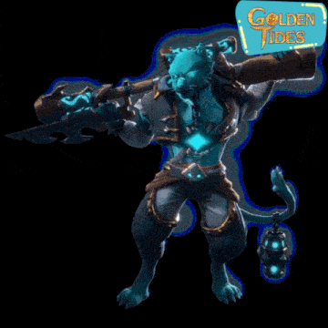 a poster for golden tides shows a cartoon character