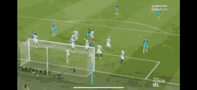 a soccer game between tottenham and liverpool is being broadcast on ucl