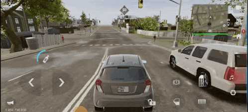 a screenshot of a car driving down a street with a license plate that says fg