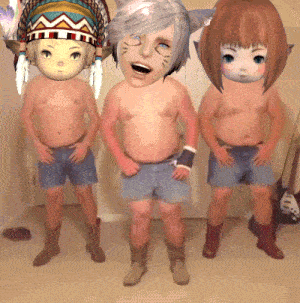 a group of cartoon characters standing next to each other