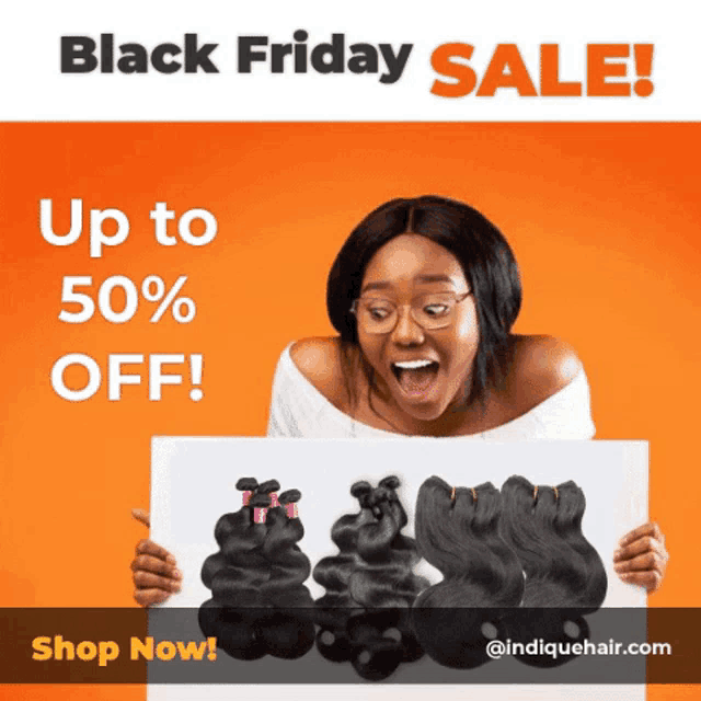 a woman is holding up a sign that says black friday sale