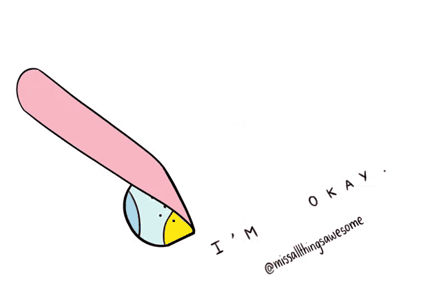 a colorful bandage with the words i 'm okay written on it