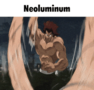 a picture of a muscular man with the word neoluminium on the bottom
