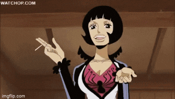a cartoon of a woman with a spider on her shirt and a watchop.com logo in the corner
