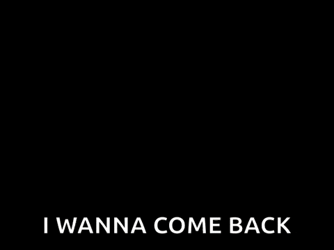 a woman wearing glasses is sitting at a table and saying `` surprise ! i wanna come back '' .