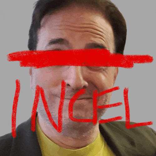 a man 's face is covered by a red line that says ingl