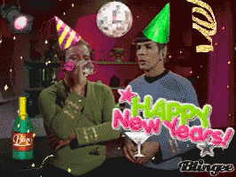 Happy New Years! GIF - Spock Captain Kirk GIFs
