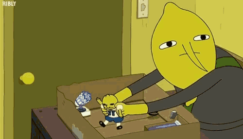 a cartoon character with the word ribly on the bottom of it