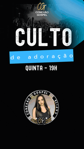 a poster that says culto de adoracao quinta 19h direcao
