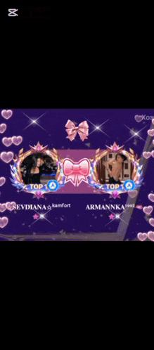 a purple background with hearts and the word dinathema on it