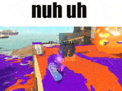 a video game scene with the words nuh uh on the top