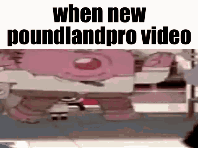 a picture of a poundland pro video with a pink bear in the background .