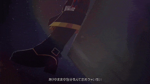 a person in a red and black outfit is sitting on a ledge in a dark room