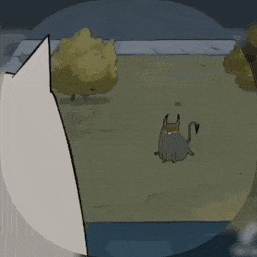 a cartoon of a cat surrounded by arrows pointing in different directions