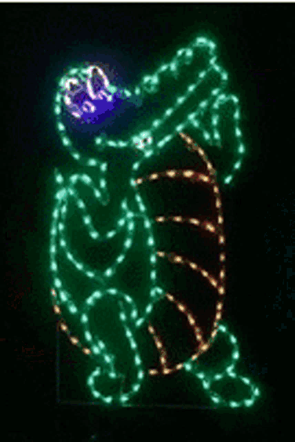 a picture of a crocodile made of lights