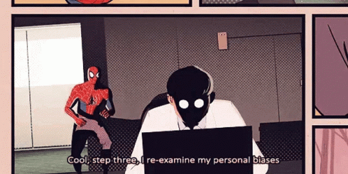 Reexamine Personal Biases GIF - Reexamine Personal Biases Spiderverse GIFs