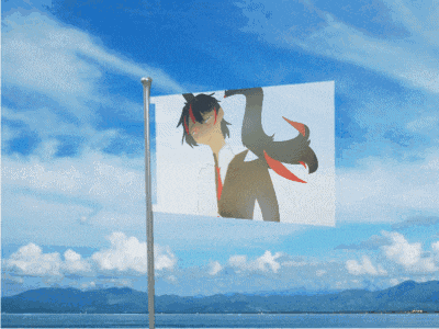 a flag with a picture of a man on it is flying in the wind