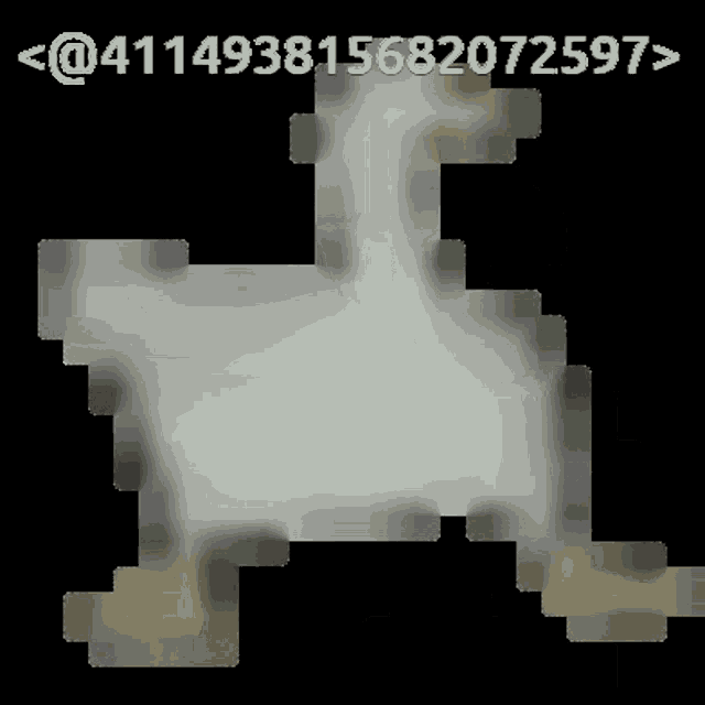 a pixelated image of a duck with the numbers 411495815682072597 above it