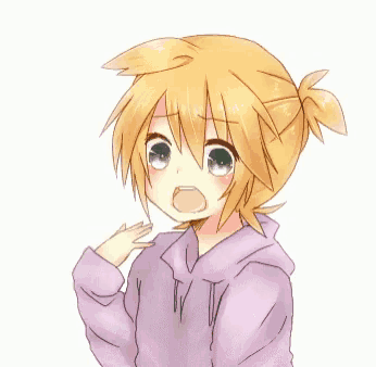 a drawing of a girl wearing a purple hoodie with the letter t on it