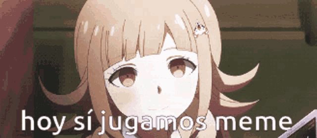 a cartoon girl with the words hoy si jugamos meme below her