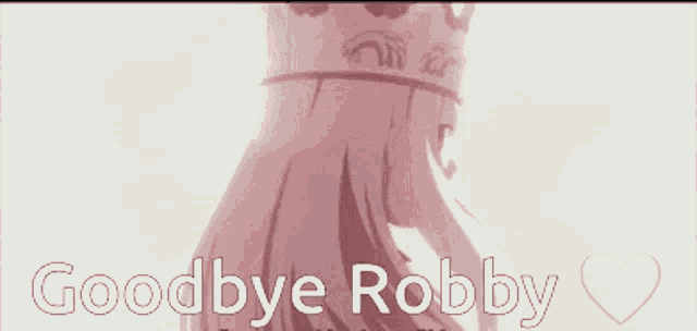 a picture of a girl with a crown and the words goodbye robby above her