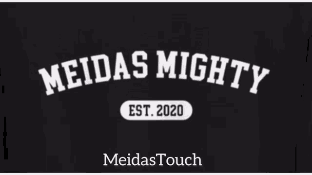 a black shirt that says meidas mighty est. 2020