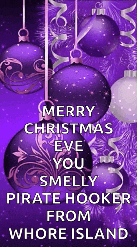 a merry christmas eve you smelly pirate hooker from whore island sign