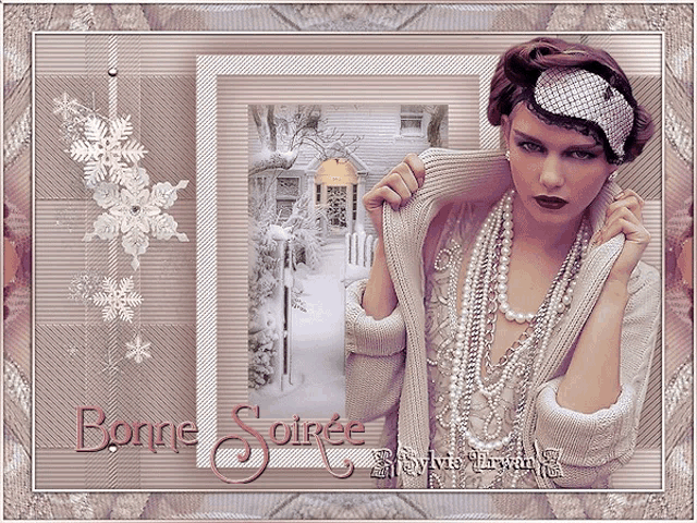 a picture of a woman with the words bonne soirée in the corner