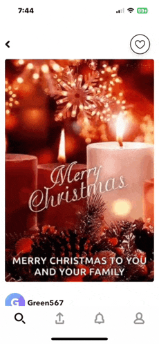 a screenshot of a merry christmas to you and your family app