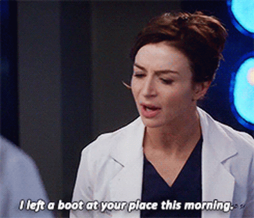 Greys Anatomy Amelia Shepherd GIF - Greys Anatomy Amelia Shepherd I Left A Boot At Your Place This Morning GIFs
