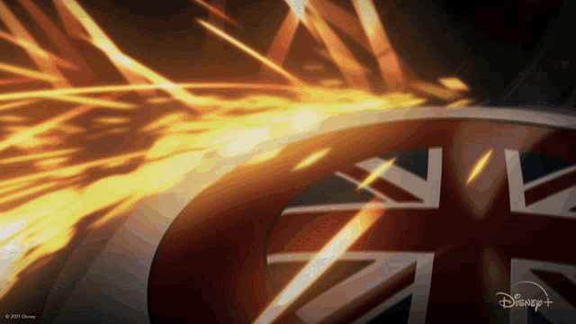 a british flag with a disney logo on it