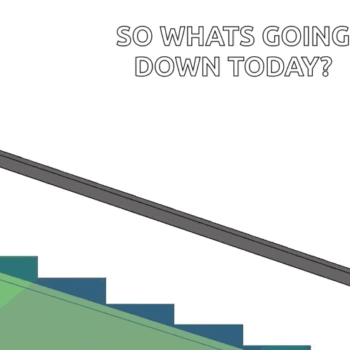a cartoon penguin is laying on a railing with the words so whats going down today