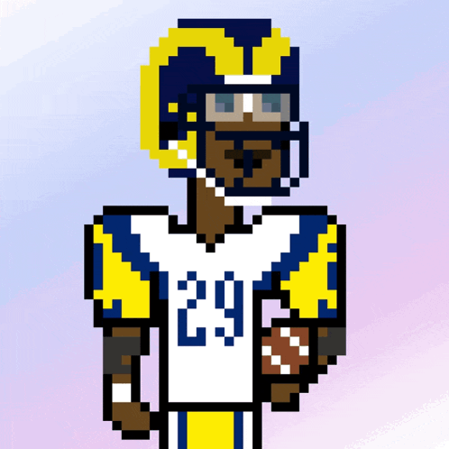 a pixel art of a football player with the number 29