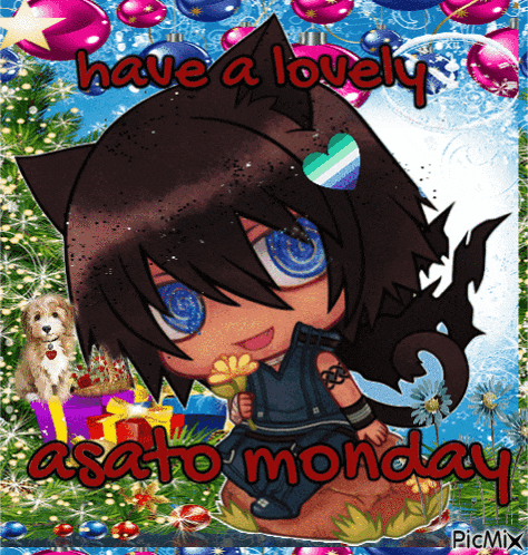 a picture of a girl with a flower and the words have a lovely asalto monday