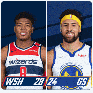 Washington Wizards (28) Vs. Golden State Warriors (24) First-second Period Break GIF