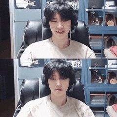 a man wearing headphones sits in a chair