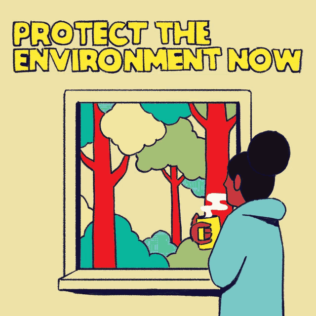 a cartoon of a woman looking out a window with the words so it 's still there