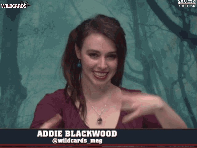 a woman with the name addie blackwood on her shoulder