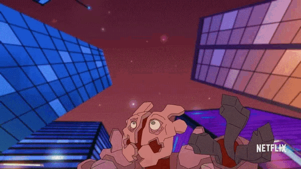 a netflix advertisement with a cartoon character in a room