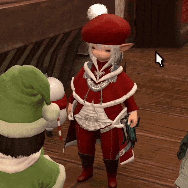 a cartoon character wearing a red hat and pants