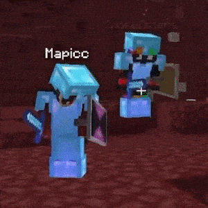 a pixel art of a minecraft character with the name mapicr on it
