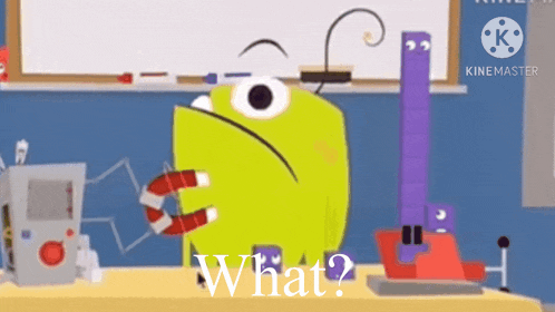 a cartoon character is holding a magnet and asking what .