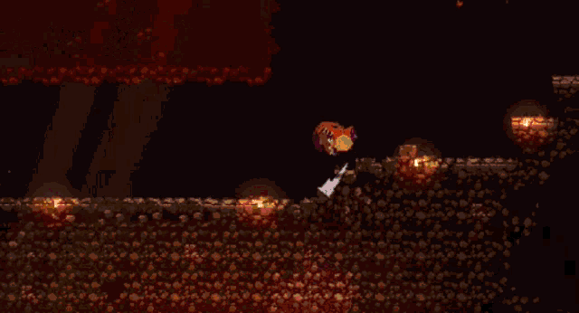 a pixel art of a fire circle with the letter s in the middle