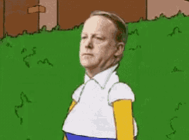 a cartoon of a man dressed as homer simpson is standing in the grass